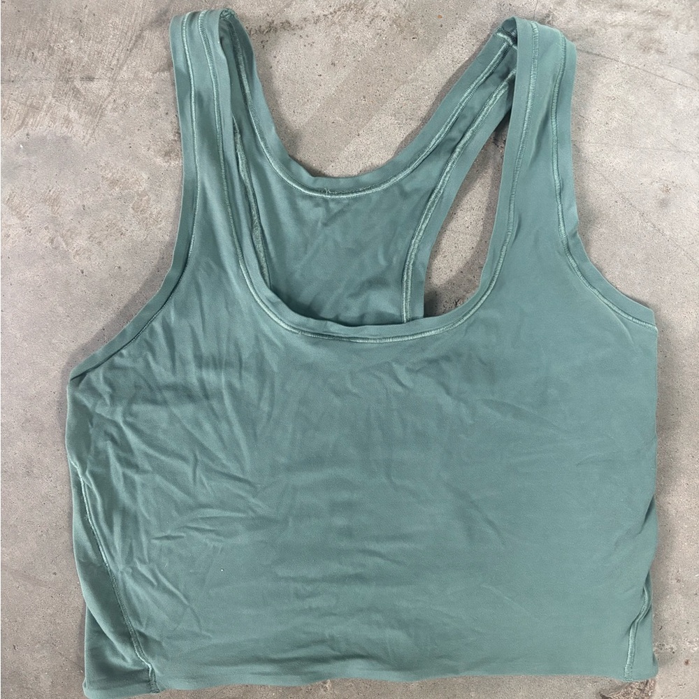 Lululemon Sage Green Ultra-Soft Nulu Scoop Neck Crop Top - Picture 2 of 6